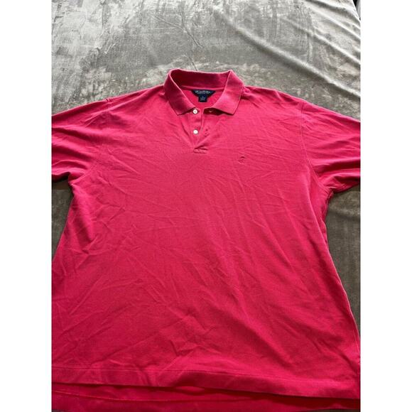 Brooks Brothers Polo Shirt Mens XL Cotton Pullover Solid Short Sleeve Collar Red - Picture 1 of 6